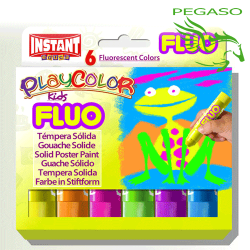 Tempera solida PlayColor 6 Fluo Tempera solida PlayColor 6 Fluo