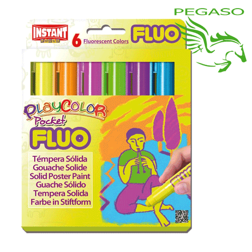 Tempera solida PlayColor 6 Fluo Tempera solida PlayColor 6 Fluo