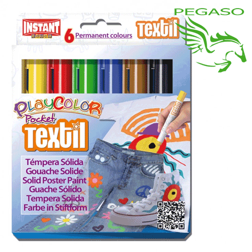Colore per tessuto Playcolor Textil 6 pz Colore per tessuto Playcolor Textil 6 pz