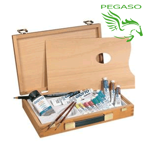 Cassetta di legno - Colori a tempera 12 Cassetta di legno - Colori a tempera 12
