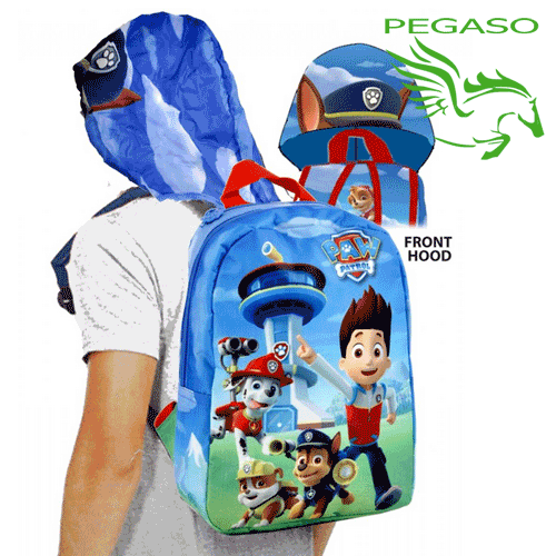 Zaino asilo Paw Patrol con cappuccio Zaino asilo Paw Patrol con cappuccio