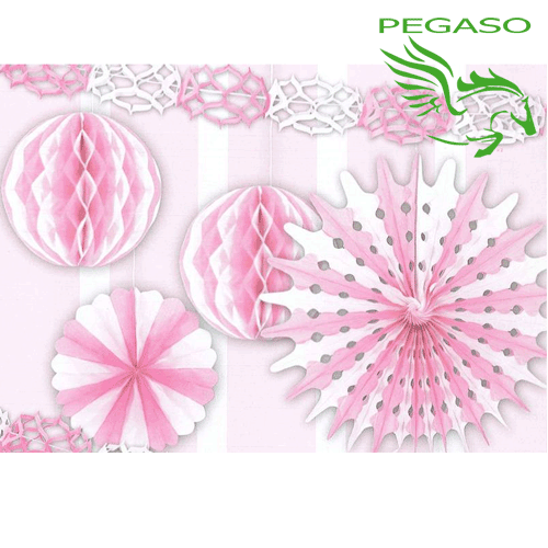 Set Festoni decorativi - Rosa - PB919A Set Festoni decorativi - Rosa - PB919A