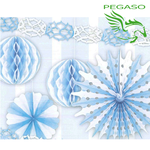 Set Festoni decorativi - Azzurri - PB919F Set Festoni decorativi - Azzurri - PB919F