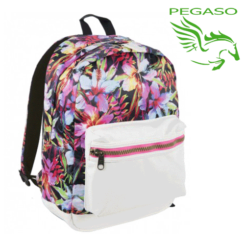 Zaino Invicta - RISE - Flowers Patch - americano 28 LT Zaino Invicta - RISE - Flowers Patch - americano 28 LT