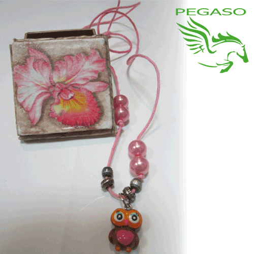 Collana gufetto rosa Collana gufetto rosa