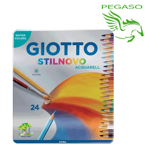 Pastelli acquarellabili Giotto Stilnovo 24 colori scatola in metallo Pastelli acquarellabili Giotto Stilnovo 24 colori scatola in metallo